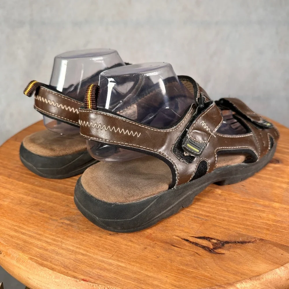 St. John's Bay Llewellyn Sandals Mens 11 Brown Good Memory Foam Strappy Sport